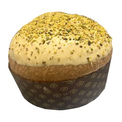 Artisan Panettone Covered with White Chocolate filled with pistachio 500gr 750gr 1000kg